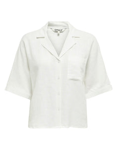 ONLY - TOKYO SS LINEN BLEND SHIRT - BRIGHT WHITE