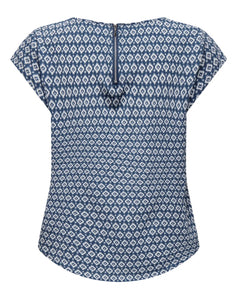 ONLY - VIC S/S TOP - DARK DENIM/SMALL IKAT