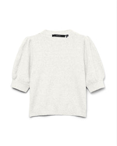 VERO MODA - DOFFY 2/4 O-NECK PULLOVER - SNOW WHITE/MELANGE