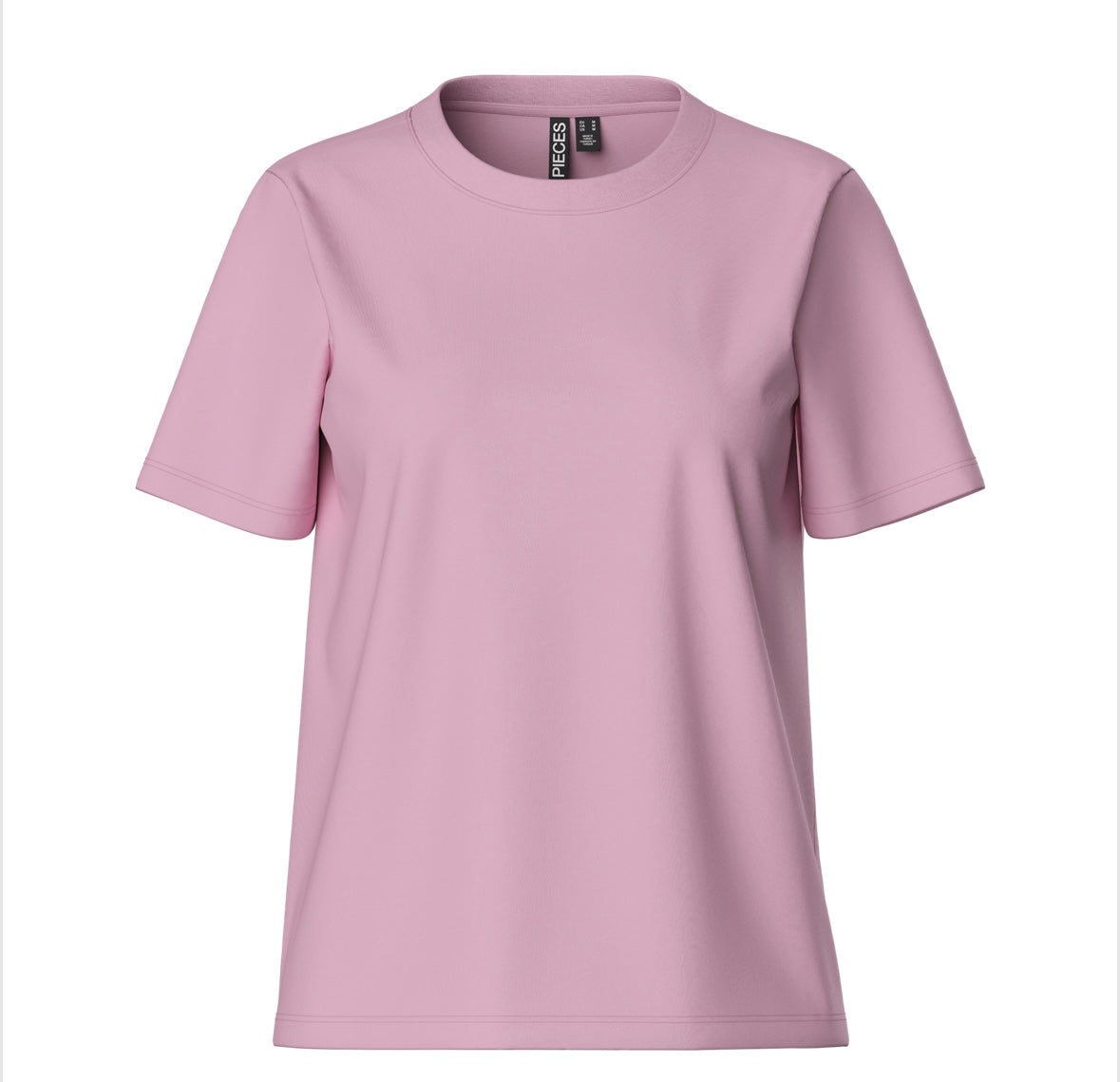 PIECES - RIA SS SOLID TEE - ROSEATE SPOONBILL