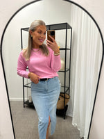 Ladda upp bild till gallerivisning, VEROMODA- DOFFY LS O-NECK BLOUSE - FUCHSIA PINK
