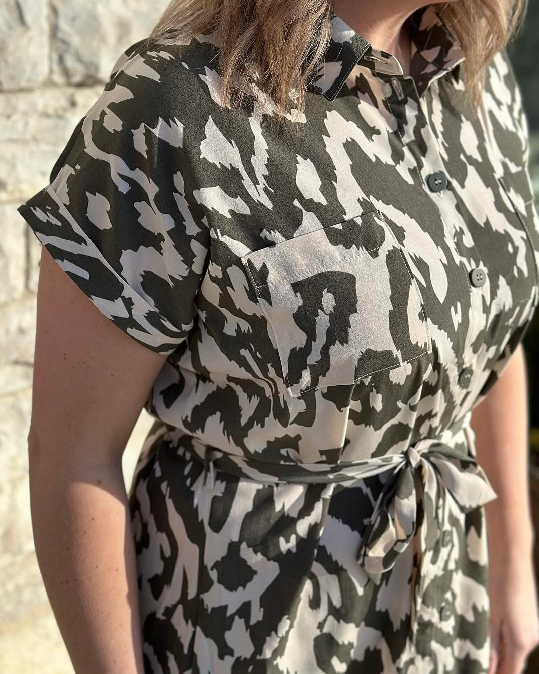 ONLY - HANNOVER S/S SHIRT DRESS - TARMAC/PUMICE STONE