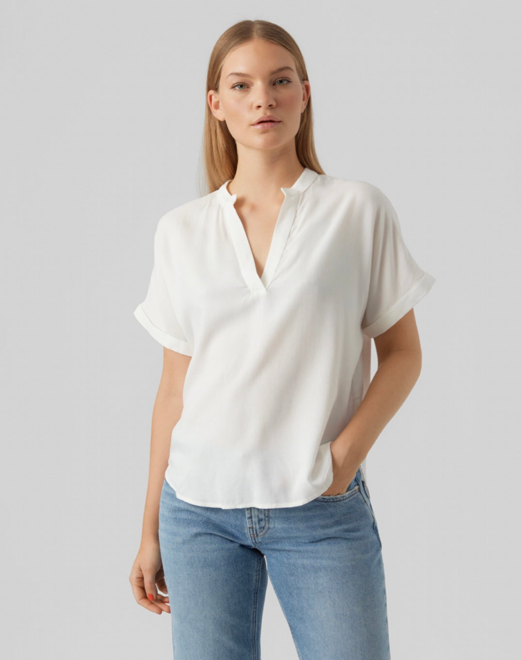 VERO MODA - BEAUTY SS TOP - SNOW WHITE