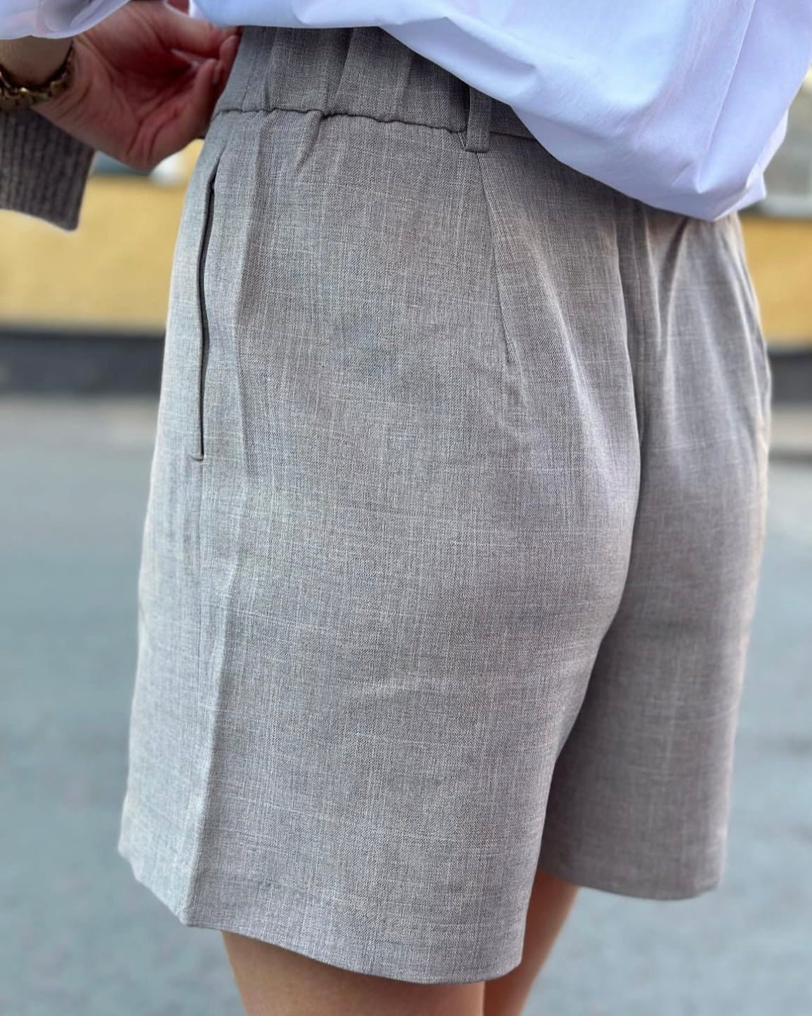 ONLY - LINDA HW MEL SHORTS - FUNGI/MELANGE