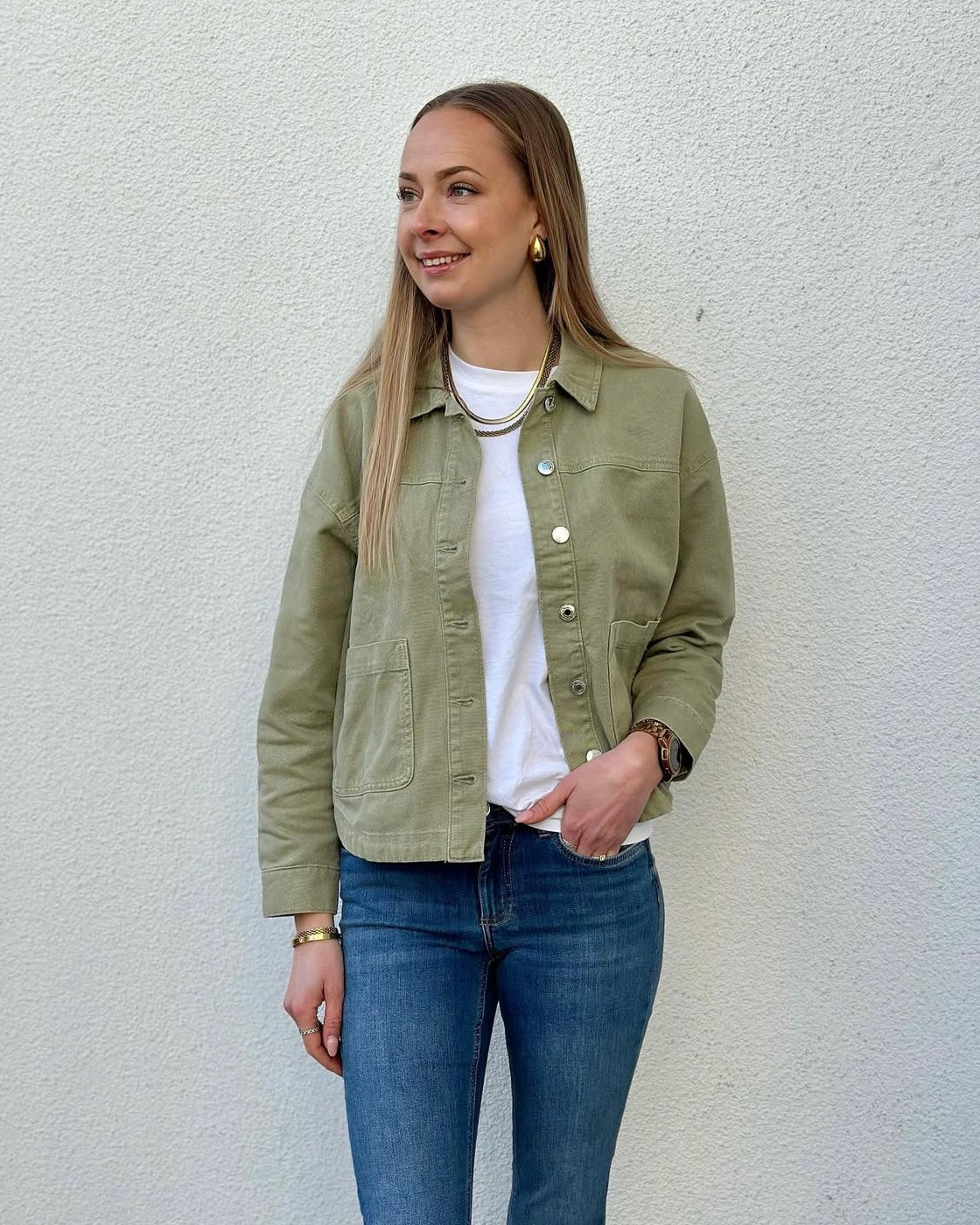 VERO MODA - JAMIE LS DENIM SHACKET - LAUREL WREATH
