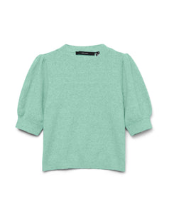 VERO MODA - DOFFY 2/4 O-NECK PULLOVER - BIRDS EGG GEEEN/MELANGE