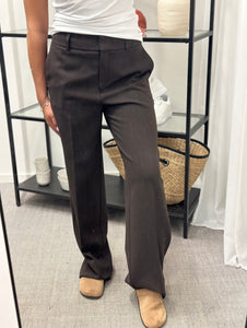 SELECTED FEMME- RITA MW WIDE PANT - COFFEE BEAN/MELANGE