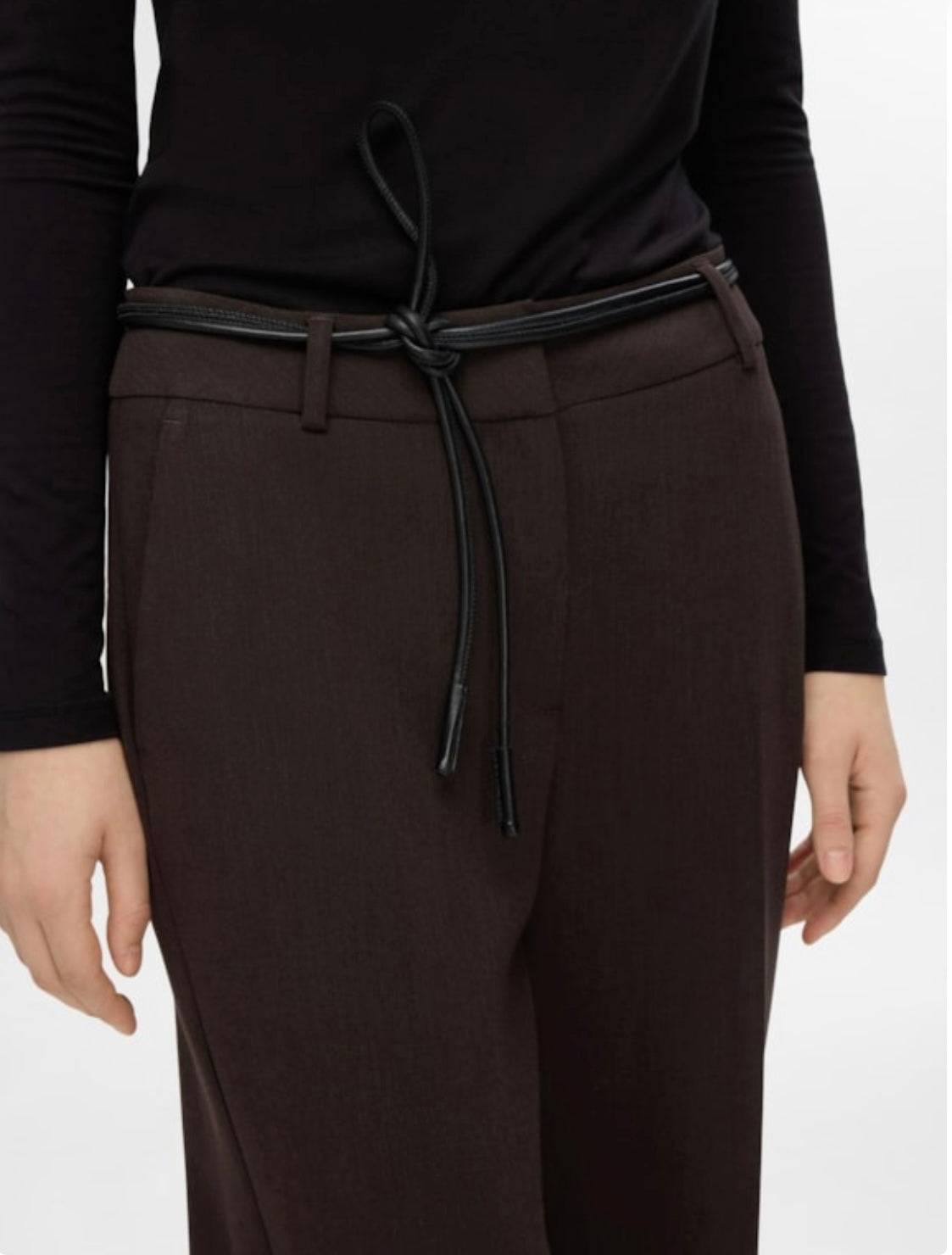 SELECTED FEMME- RITA MW WIDE PANT - COFFEE BEAN/MELANGE