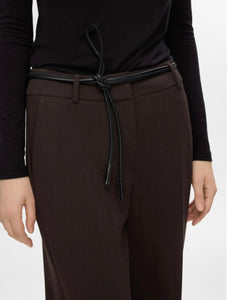 SELECTED FEMME- RITA MW WIDE PANT - COFFEE BEAN/MELANGE