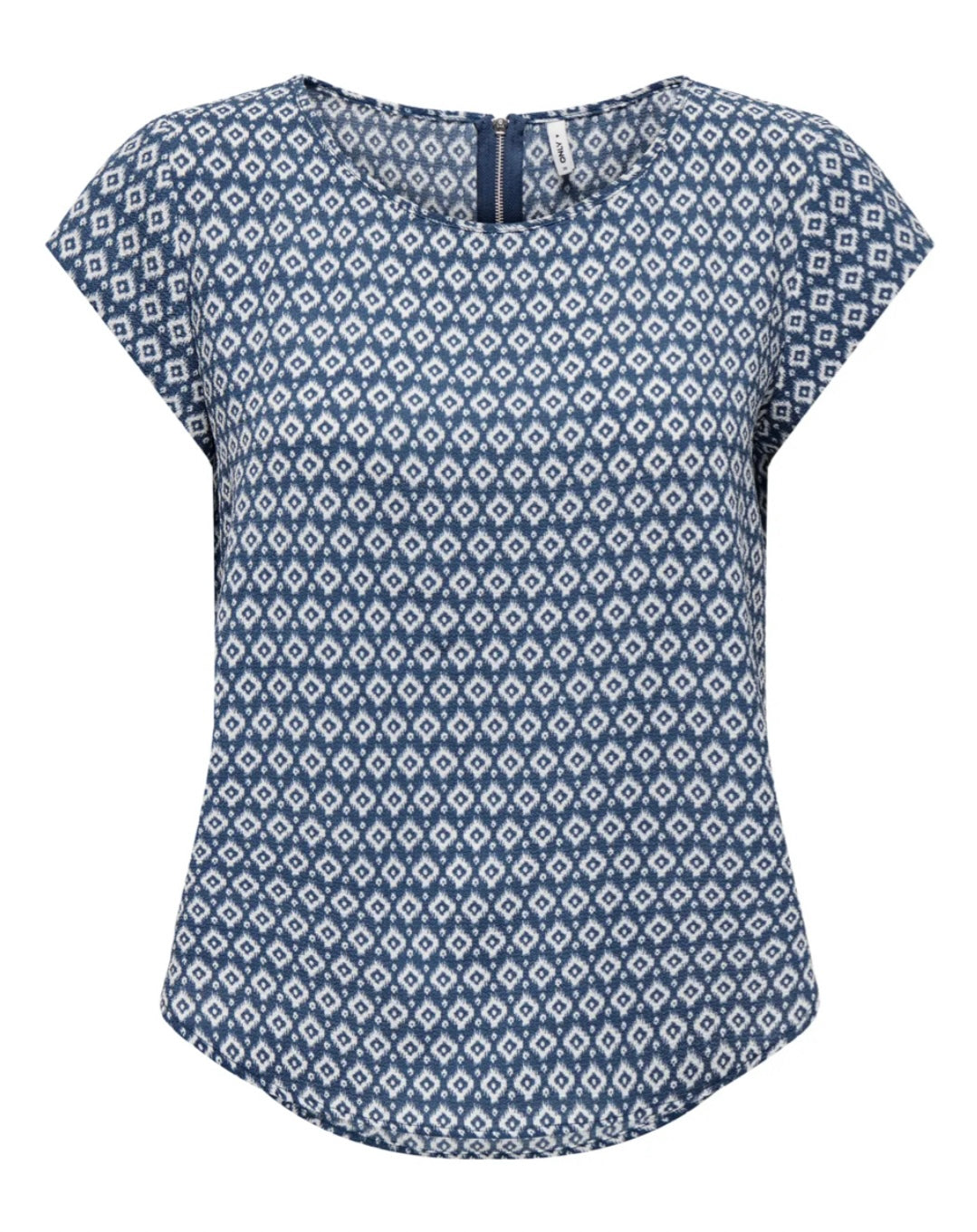 ONLY - VIC S/S TOP - DARK DENIM/SMALL IKAT