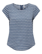 Ladda upp bild till gallerivisning, ONLY - VIC S/S TOP - DARK DENIM/SMALL IKAT
