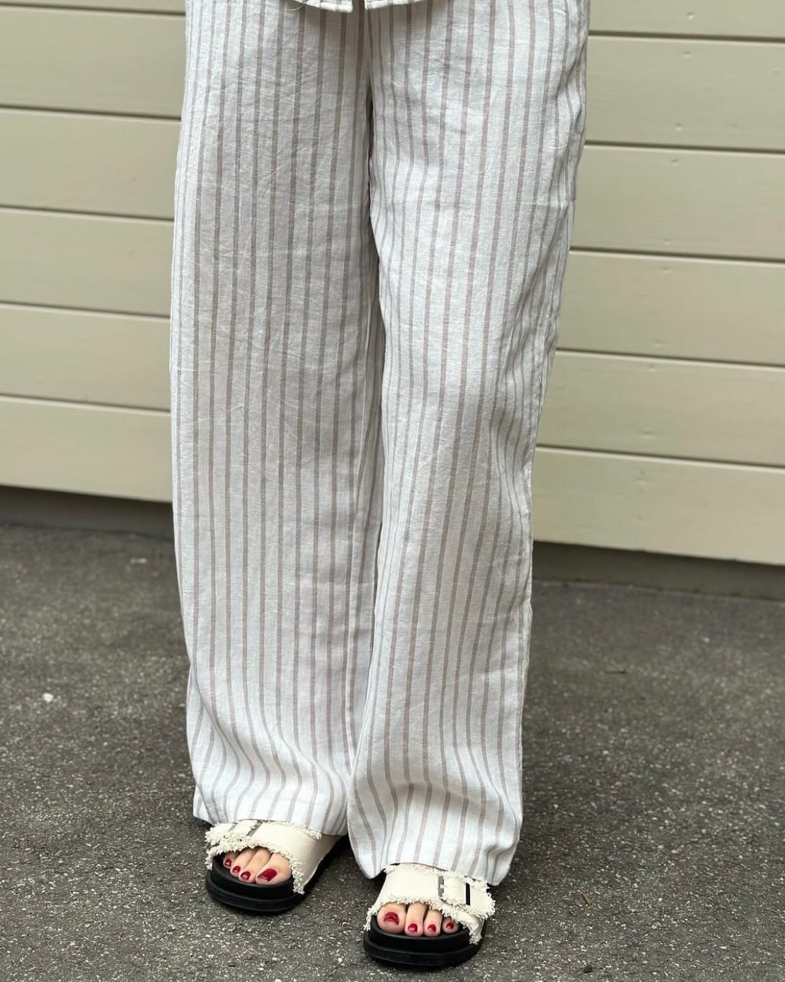 VERO MODA - LINN HW PANTS - SNOW WHITE/OLGA MOON