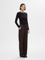 Ladda upp bild till gallerivisning, SELECTED FEMME- RITA MW WIDE PANT - COFFEE BEAN/MELANGE
