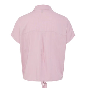PIECES - PIA SS TIE SHIRT - DAWN PINK