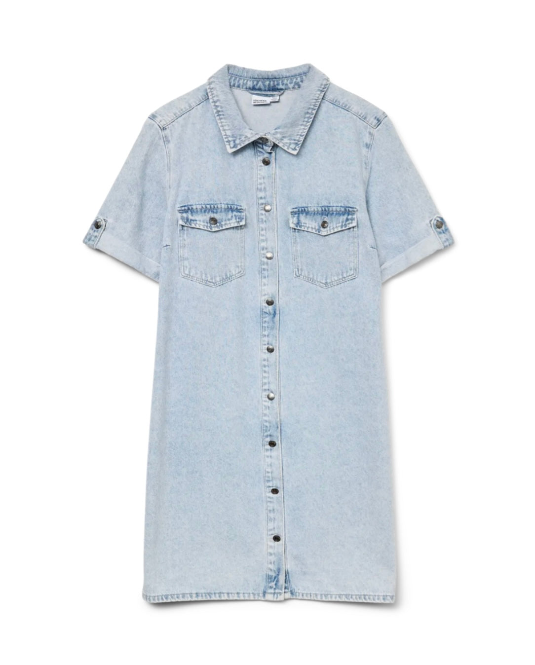 VERO MODA - JENNIE SS SHORT DRESS - LIGHT BLUE DENIM