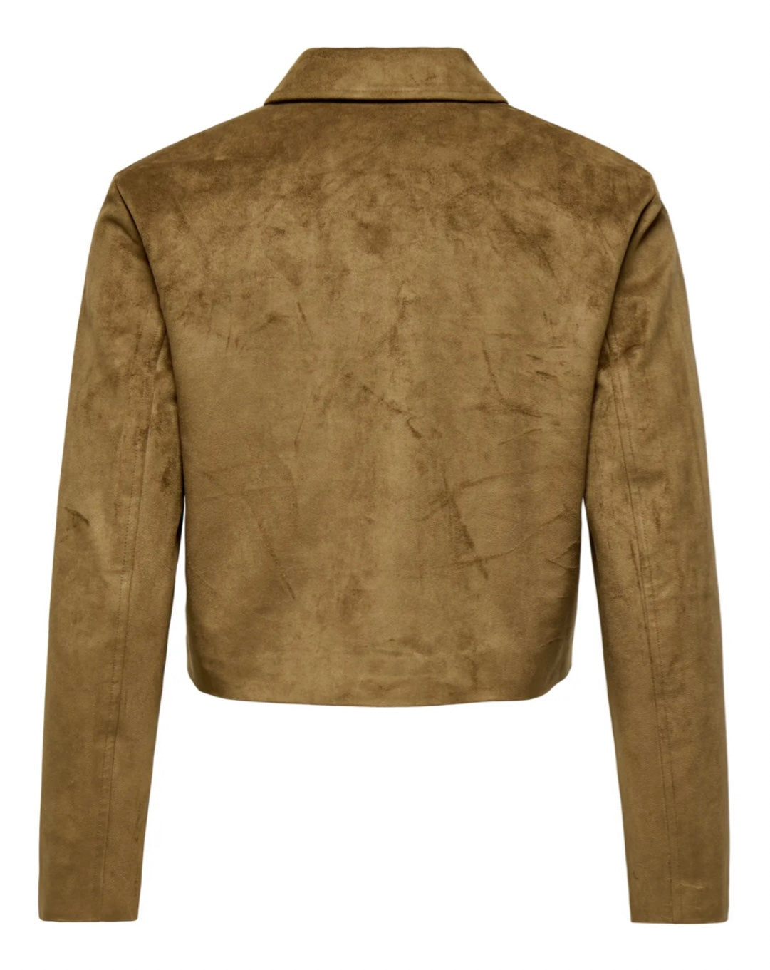 ONLY - TULIP FAUX SUEDE ZIP JACKET - COGNAC