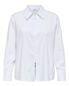 JDY - MIO L/S ZIP SHIRT - WHITE