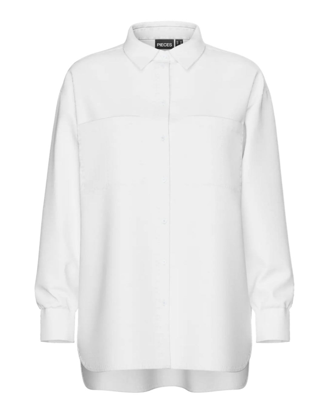 PIECES - MELIA LS LOOSE SHIRT - BRIGHT WHITE