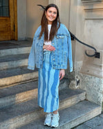 Ladda upp bild till gallerivisning, SOAKED - MAISA SKIRT - MEDIUM BLUE TORN STRIPES
