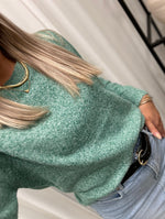 Ladda upp bild till gallerivisning, VEROMODA - LS O-NECK BLOUSE - JOLLY GREEN/MELANGE
