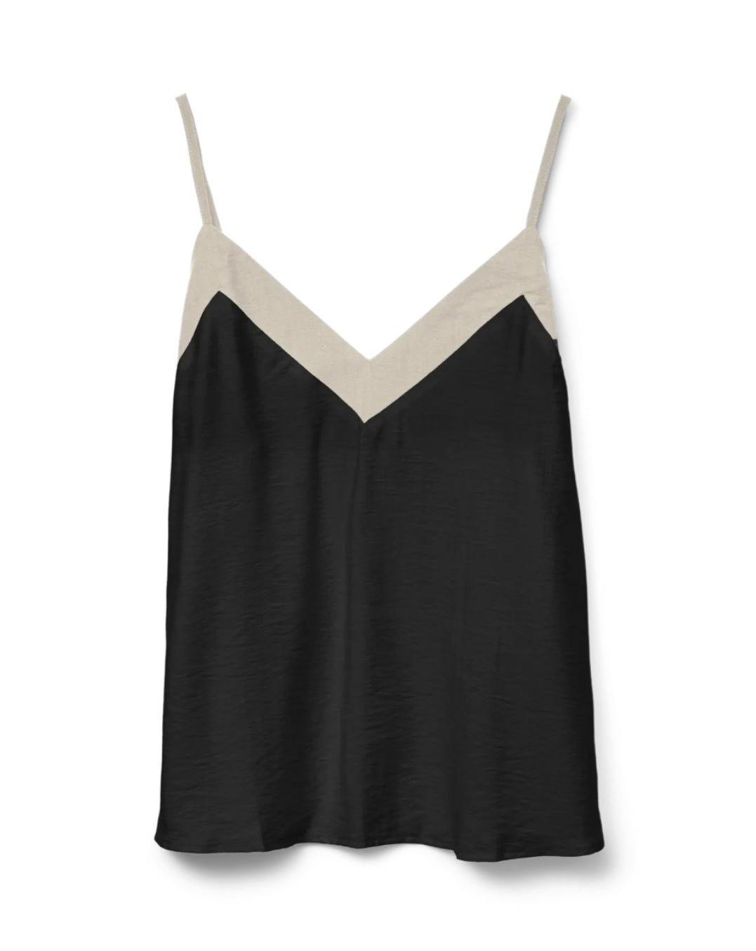 VERO MODA - DENISE SINGLET TOP - BLACK/BIRCH