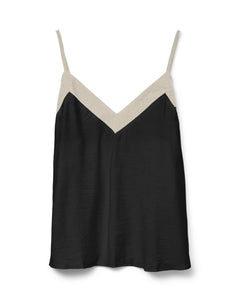 VERO MODA - DENISE SINGLET TOP - BLACK/BIRCH