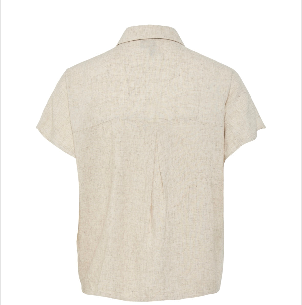 PIECES - PIA SS TIE SHIRT - BIRCH/MELANGE