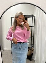 Ladda upp bild till gallerivisning, VEROMODA- DOFFY LS O-NECK BLOUSE - FUCHSIA PINK
