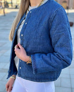 Ladda upp bild till gallerivisning, ONLY - ROSA L/S QUILT DENIM JACKET - MEDIUM BLUE DENIM
