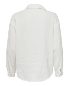 JDY - THEIS LIFE L/S LOOSE SHIRT - CLOUD DANCER