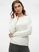 Ladda upp bild till gallerivisning, VEROMODA- DOFFY LS O-NECK BLOUSE - SNOW WHITE/MELANGE
