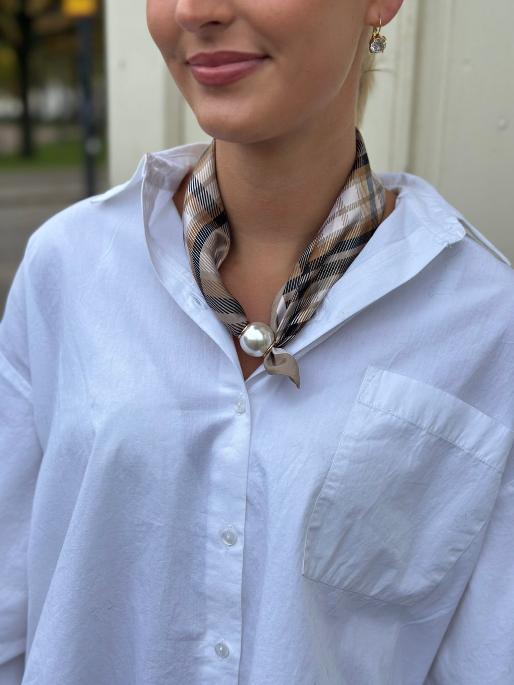 MARTA - KALYA SCARF - BEIGE/CHECK