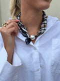 MARTA - KALYA SCARF - BLACK/CHECK