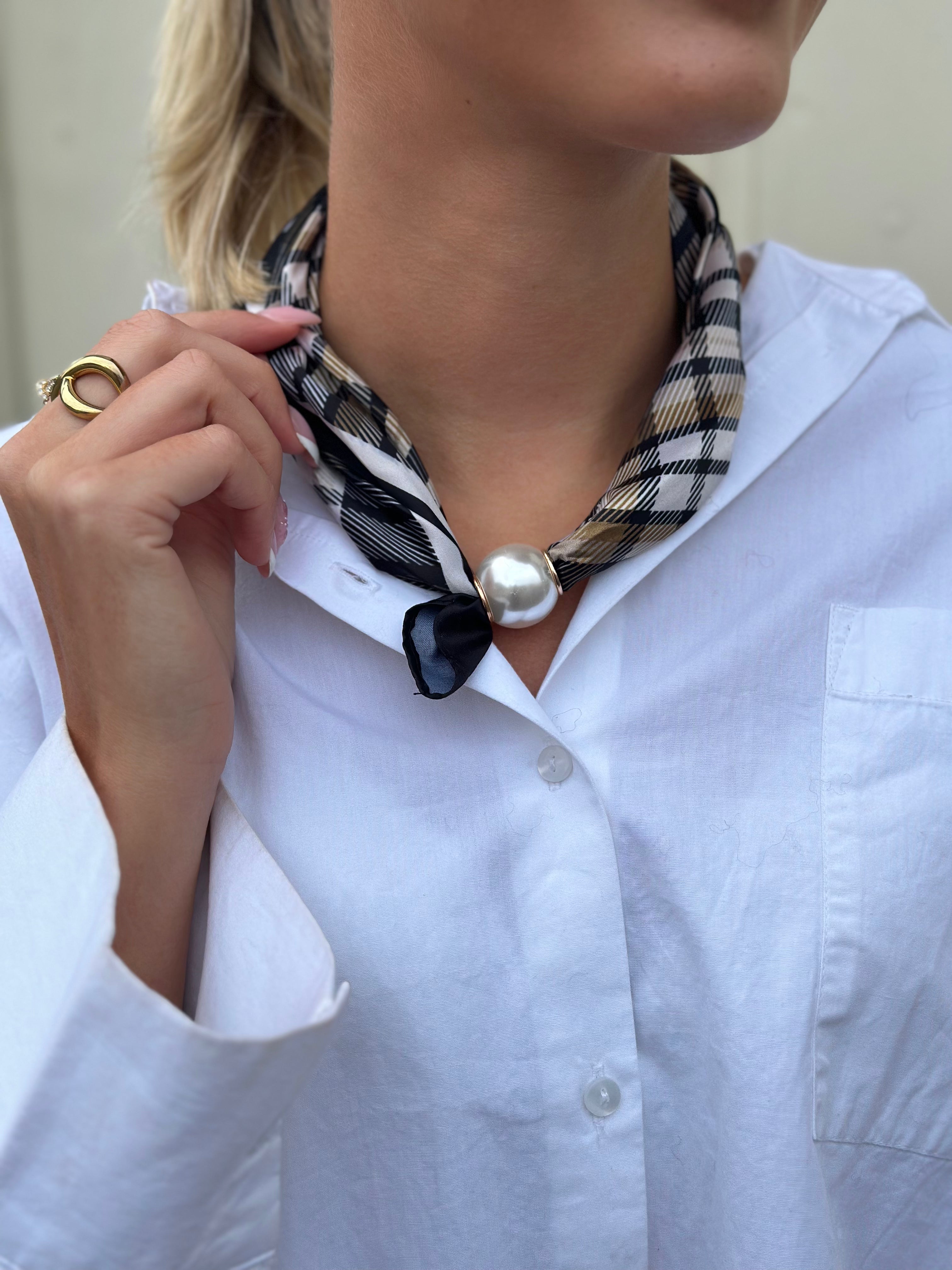 MARTA - KALYA SCARF - BLACK/CHECK