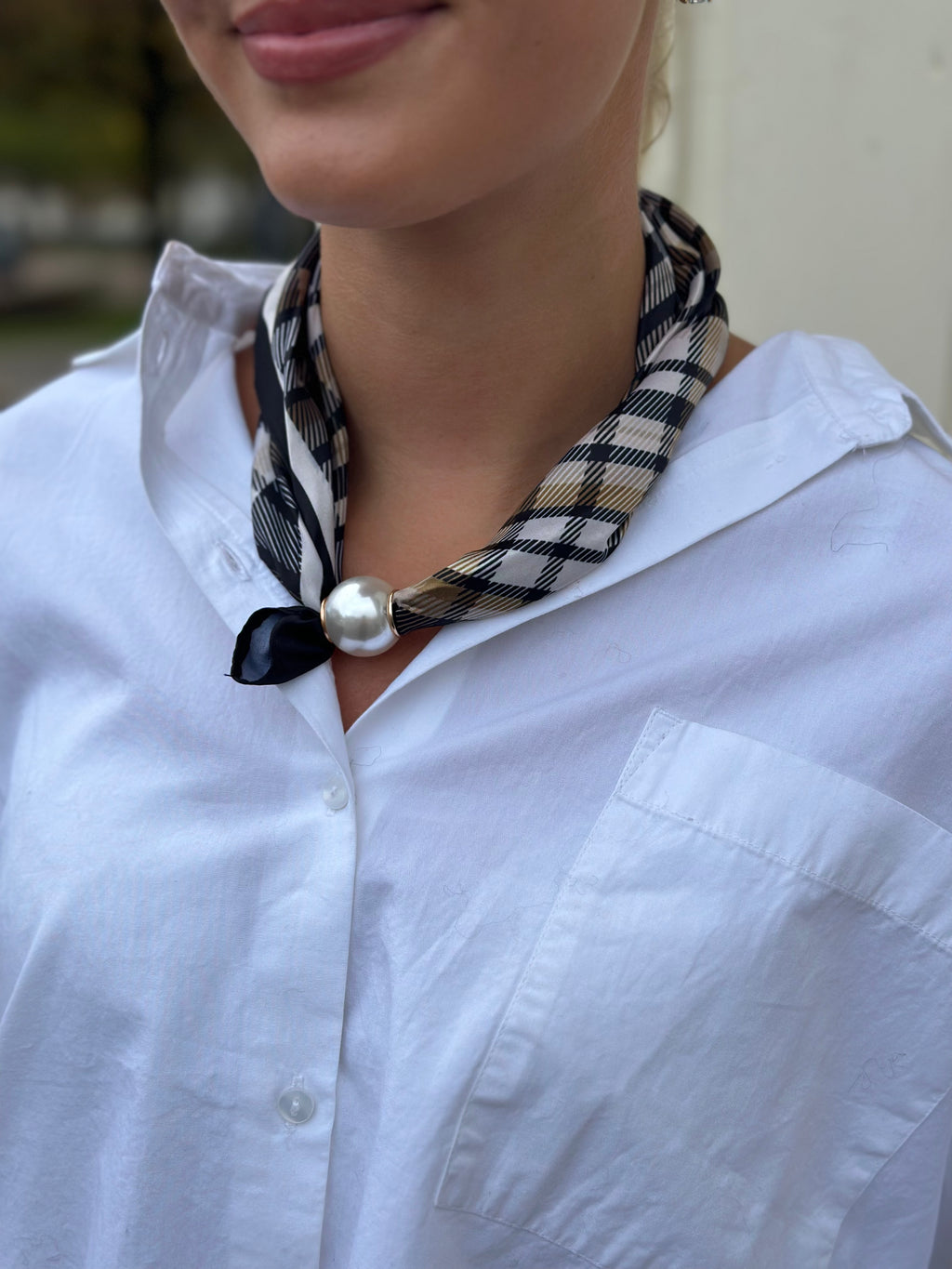MARTA - KALYA SCARF - BLACK/CHECK