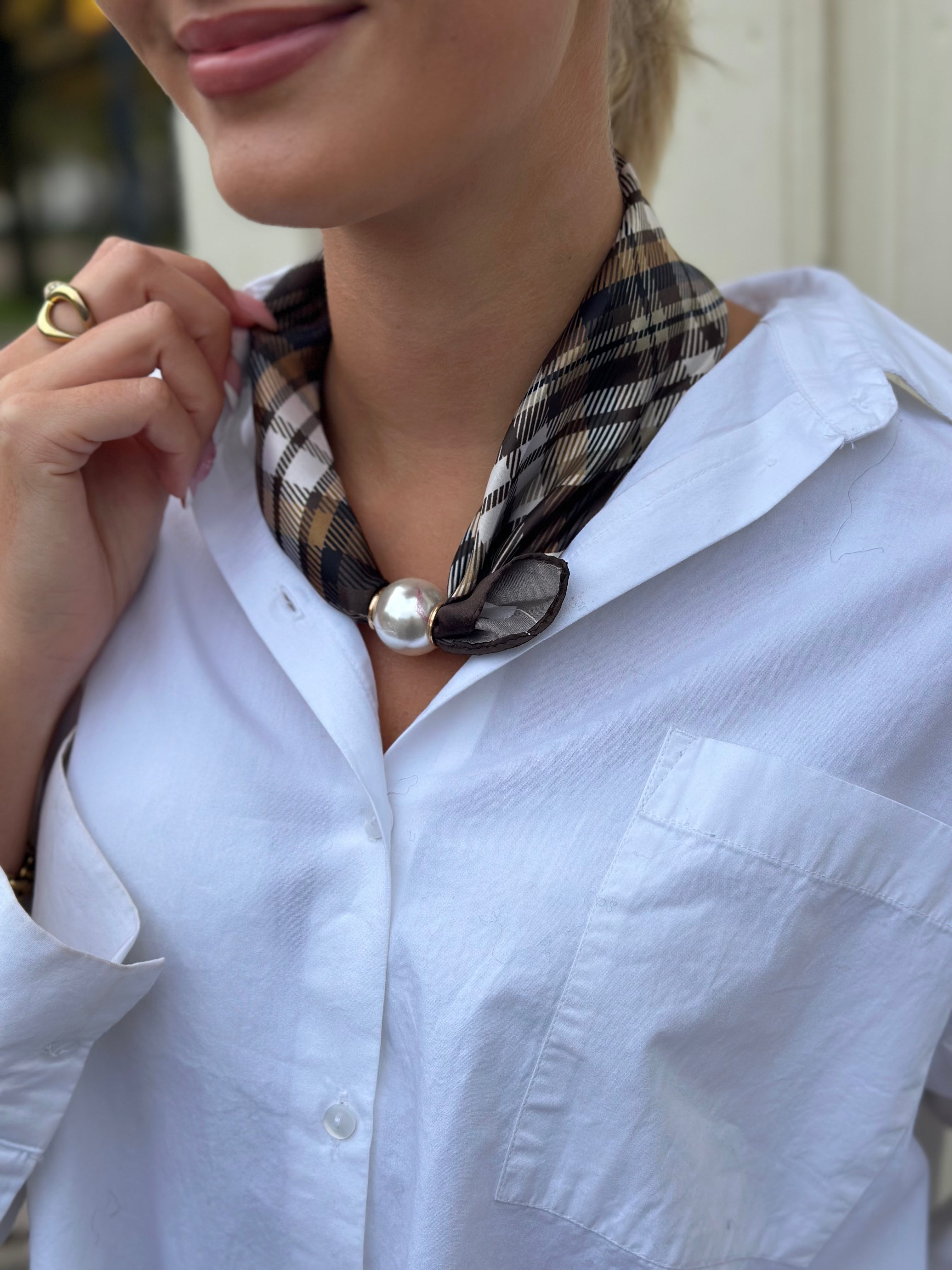 MARTA - KALYA SCARF - BROWN/CHECK