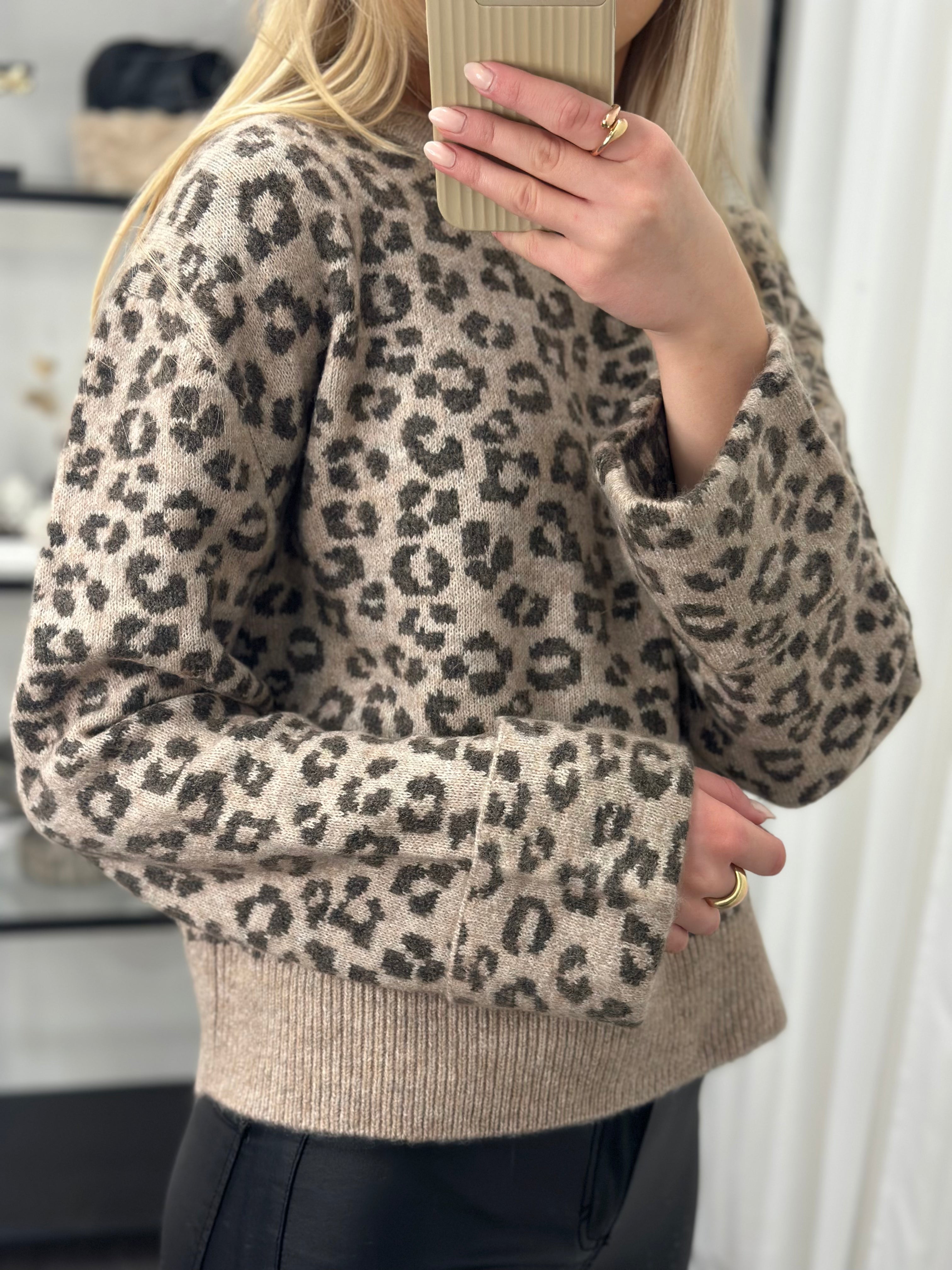 ONLY - LINA LIFE LS ANIMAL FOLD UP - SIMPLY TAUPE/BROWN LEO