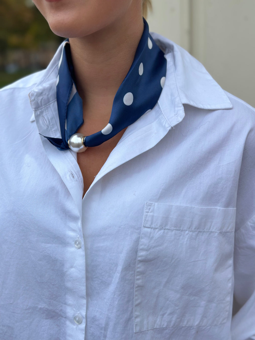 MARTA - KALYA SCARF - NAVY/DOT