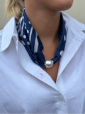 MARTA - KALYA SCARF - NAVY/DOT