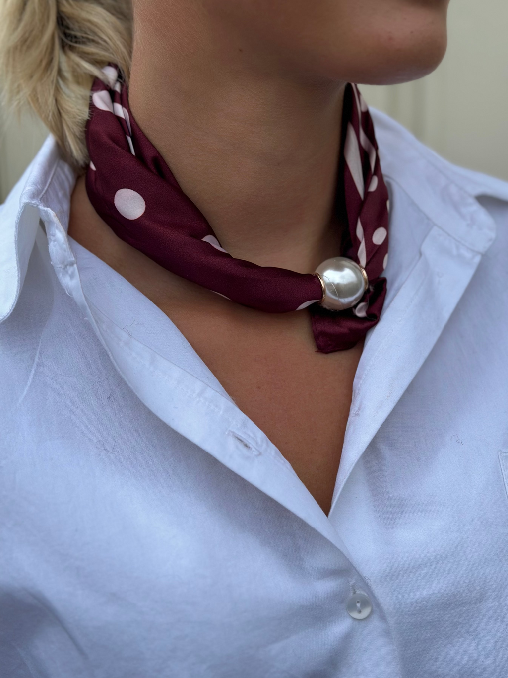 MARTA - KALYA SCARF - BORDEAUX/DOT