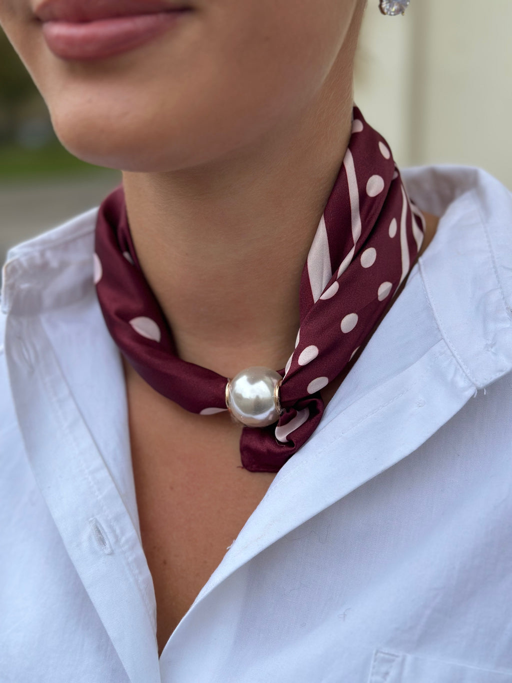 MARTA - KALYA SCARF - BORDEAUX/DOT