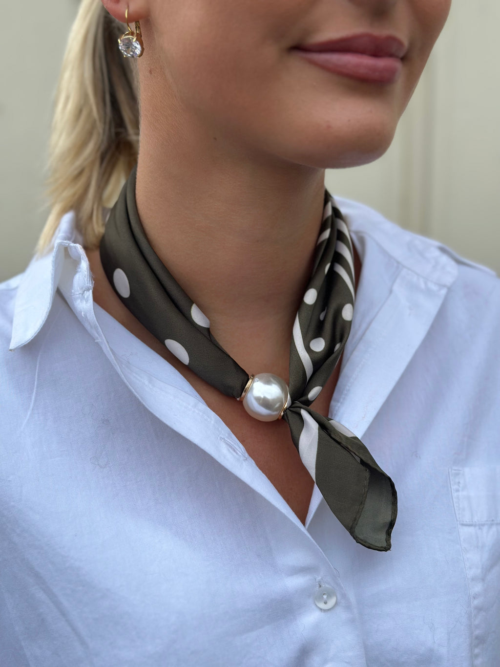 MARTA - KALYA SCARF - ARMY GREEN/DOT