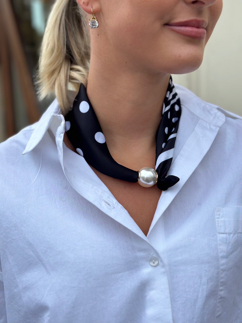 MARTA - KALYA SCARF - BLACK/DOT