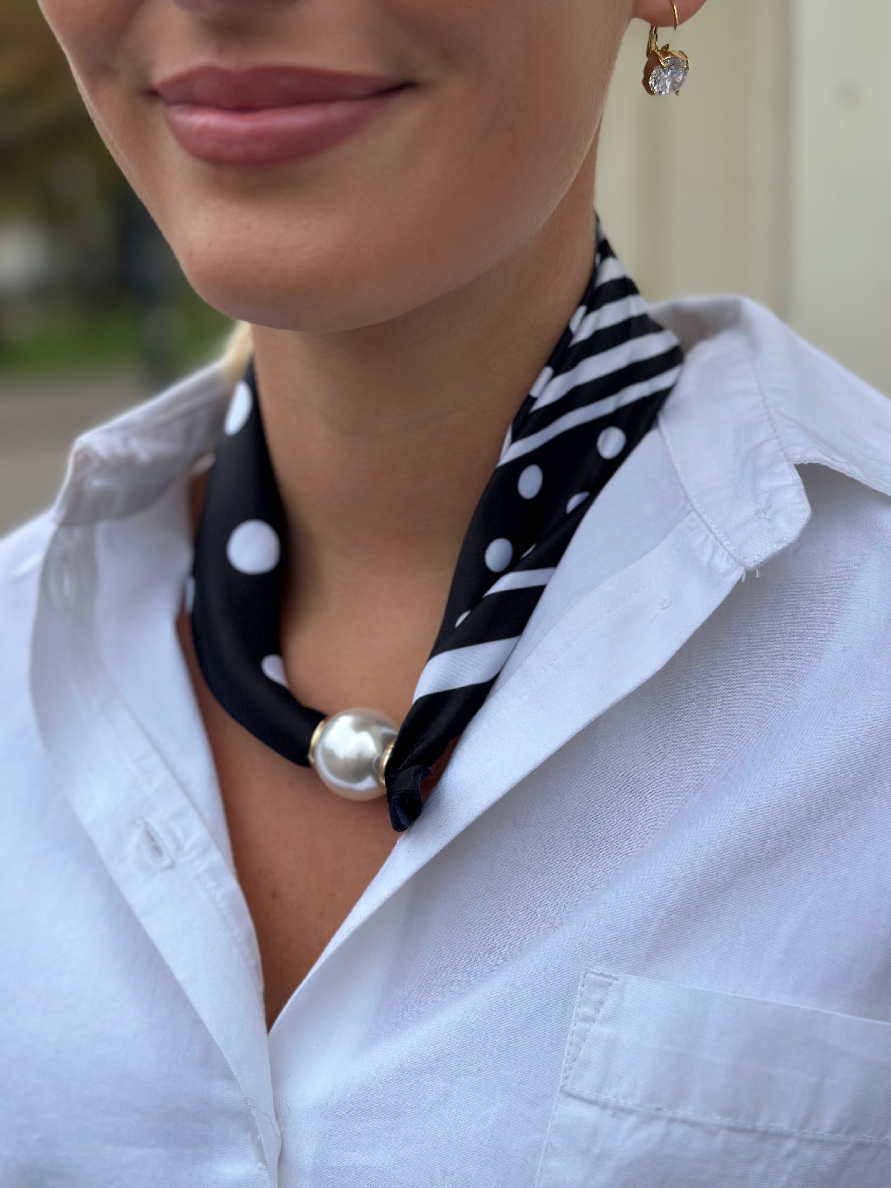 MARTA - KALYA SCARF - BLACK/DOT