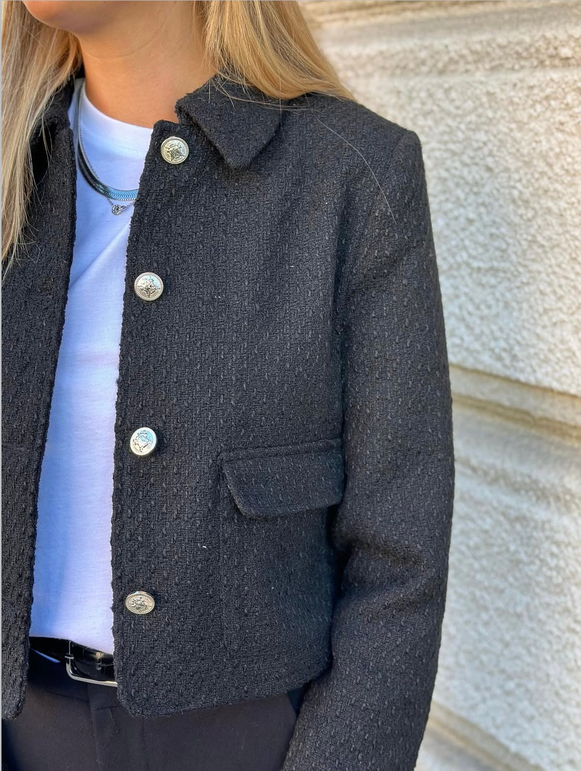 ONLY - BONN LIFE BOUCLE JACKET MOCH - BLACK