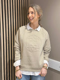 LEVETÉ ROOM - NUKA SWEATSHIRT - BEIGE 1195