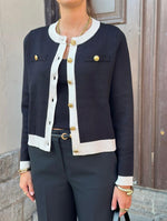 Ladda upp bild till gallerivisning, VEROMODA - OLI LS O-NECK CARDIGAN - BLACK/BIRCH
