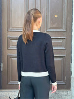 Ladda upp bild till gallerivisning, VEROMODA - OLI LS O-NECK CARDIGAN - BLACK/BIRCH
