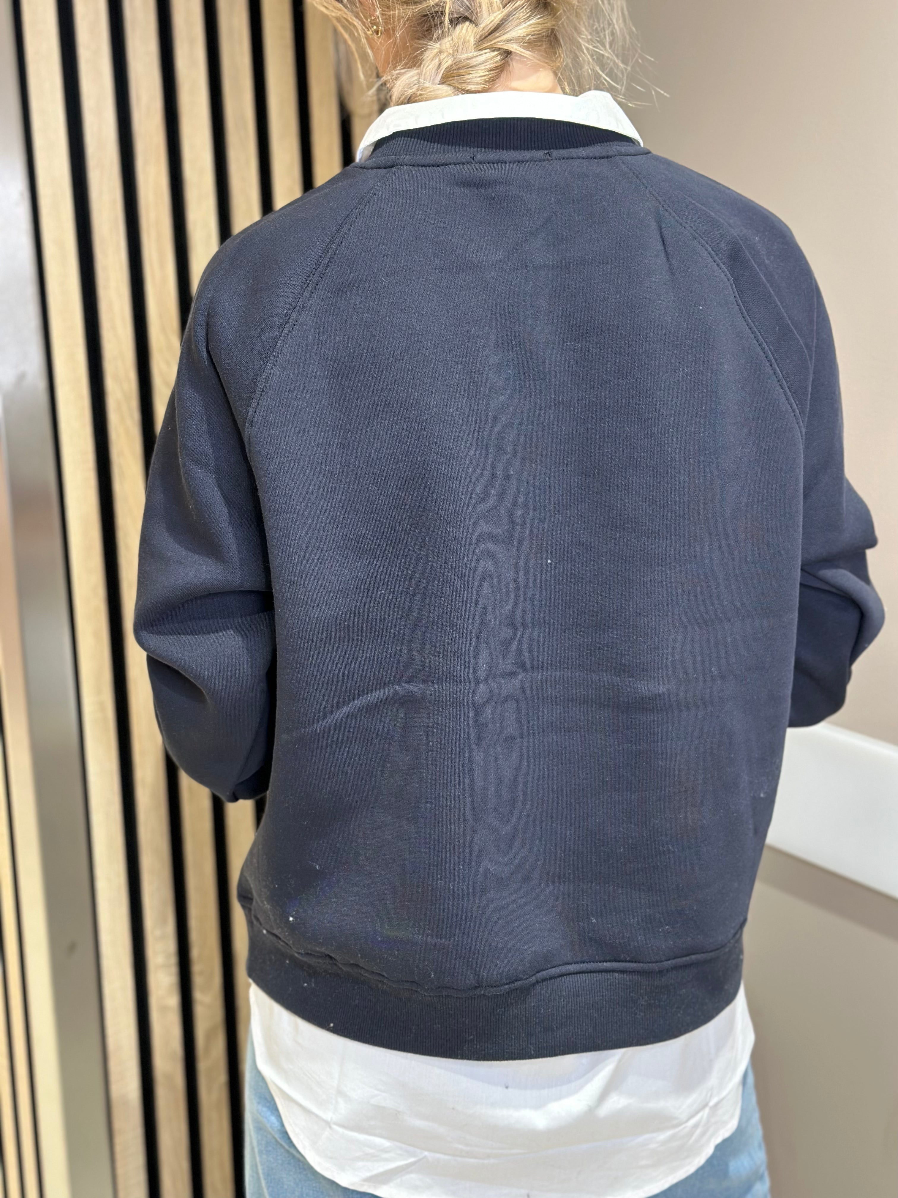 LEVETÉ ROOM - NUKA SWEATSHIRT - MÖRKBLÅ 6995