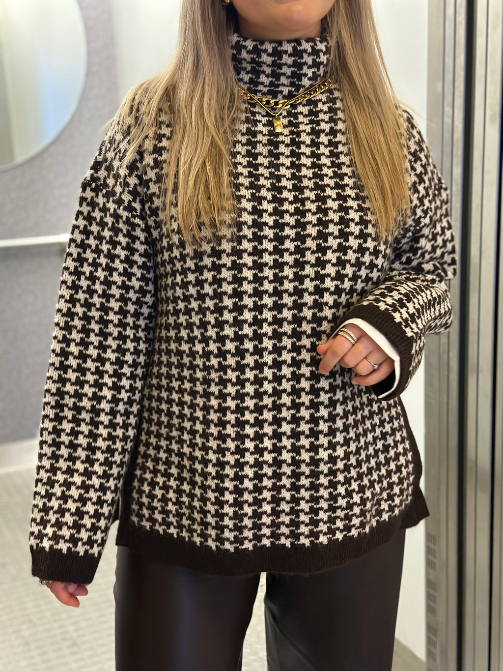 VERO MODA - COMO LS FUNNELNECK PULLOVER - CHOCOLATE TORTE/BIRCH